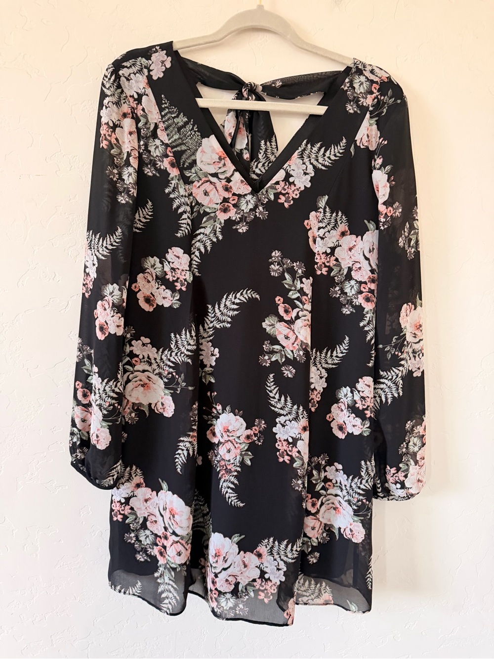 BCBG Black Floral Dress Size XS